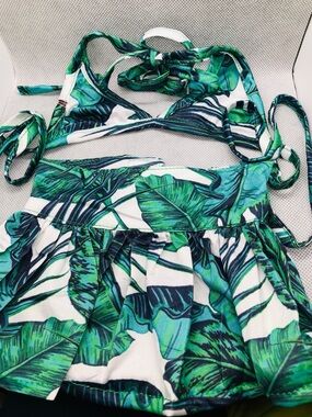 Tropical Floral Halter Swim set for pets Bright Multi